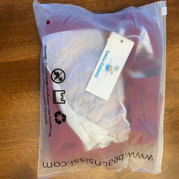 Beachssissi one piece swimsuit, size large, wine - Picture 4 of 5